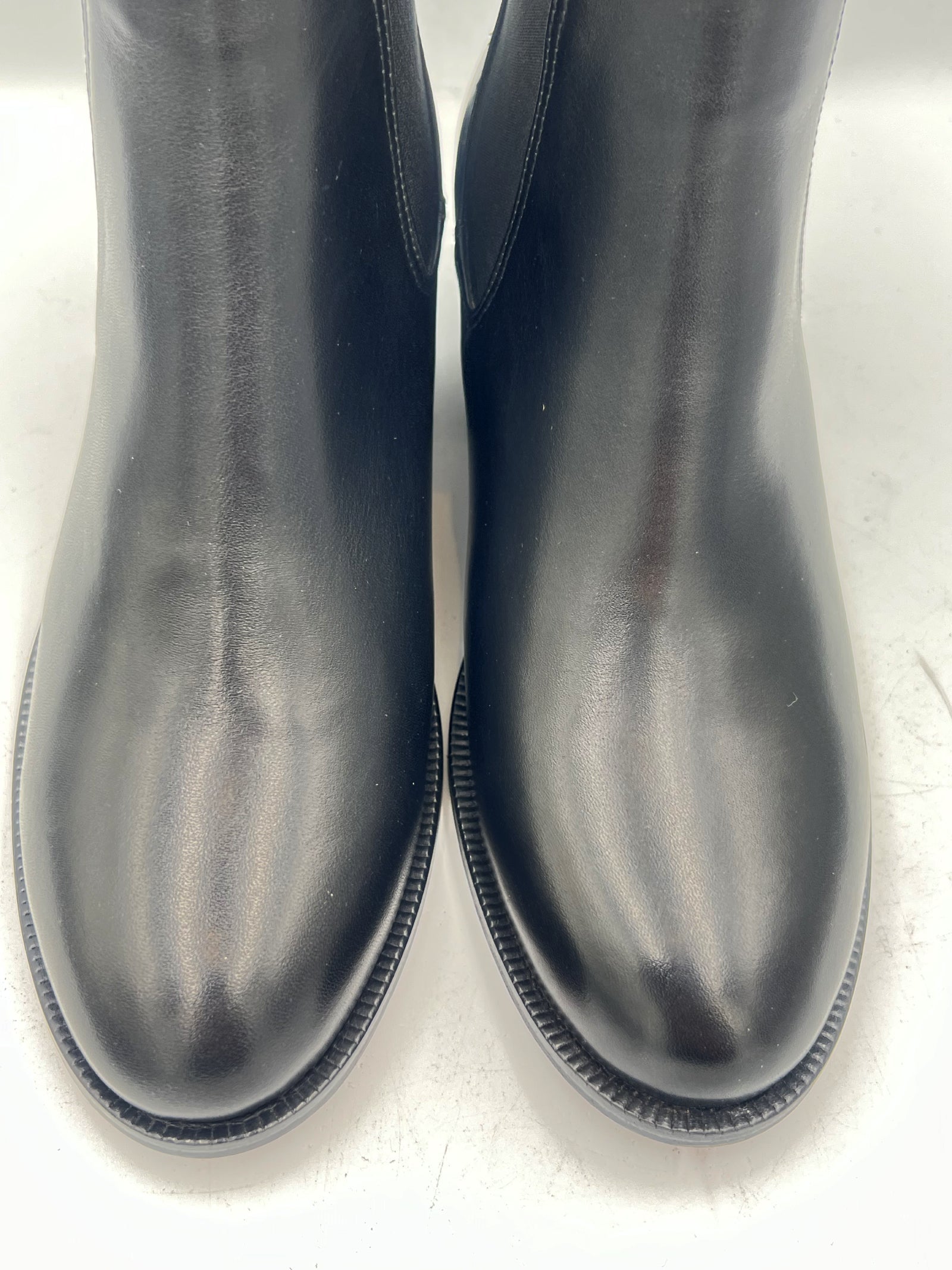 Oscar William Women's Chelsea Boots in Black Leather with Leather Sole