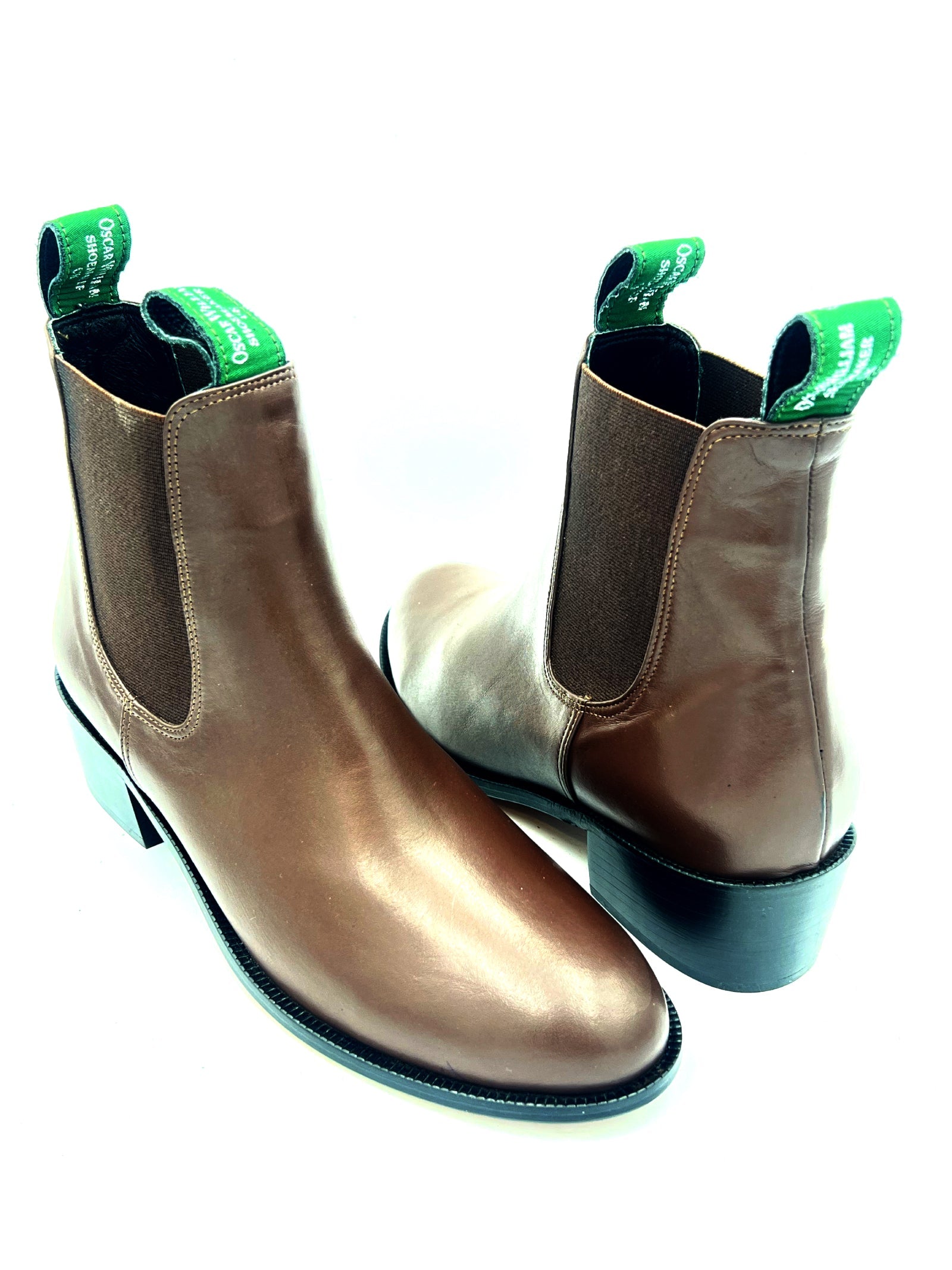 Oscar William Women's Chelsea Boots Brown Leather with Leather Sole