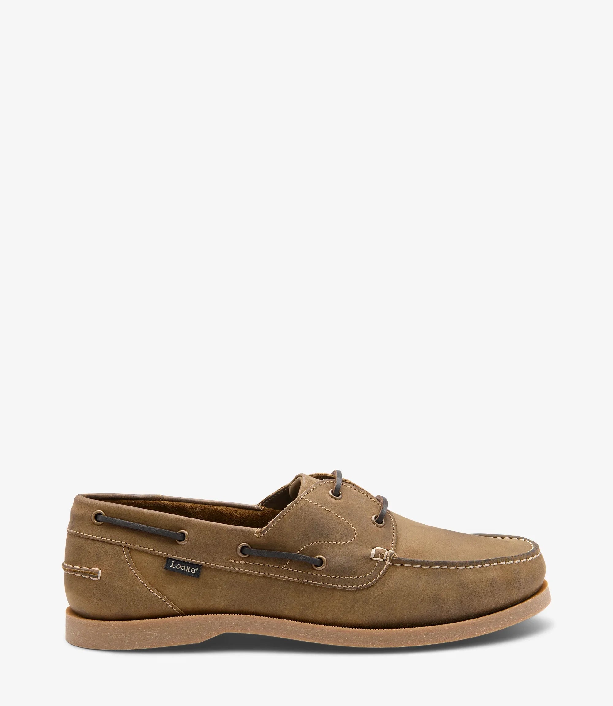 Loake Padstow Brown Oiled Nubuck Deck Shoes for Men