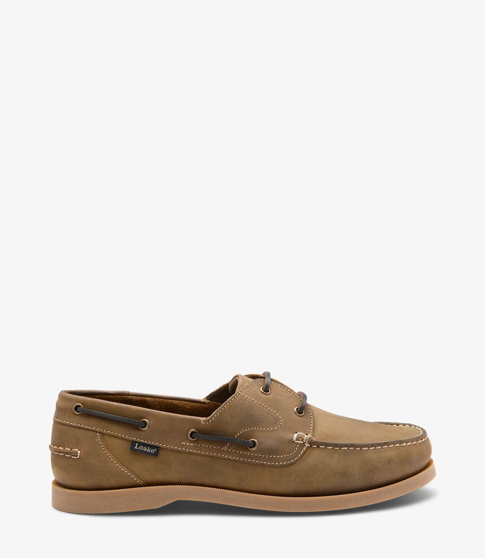 Loake Padstow Brown Oiled Nubuck Deck Shoes for Men