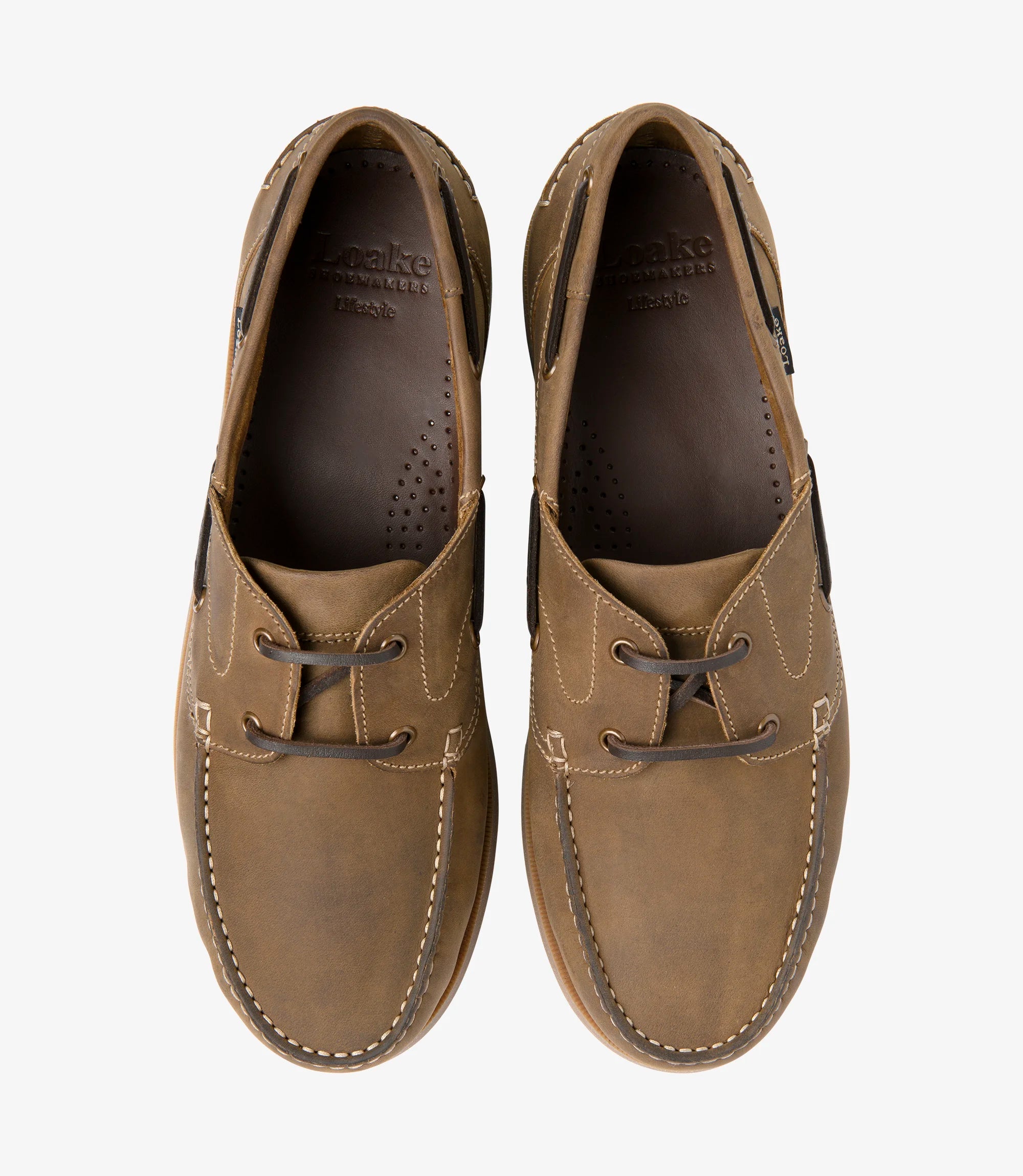 Loake Padstow Brown Oiled Nubuck Deck Shoes for Men