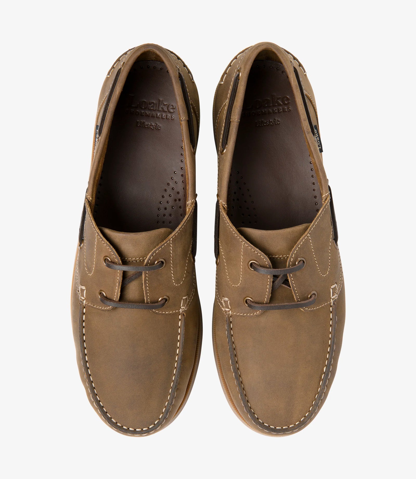 Loake Padstow Brown Oiled Nubuck Deck Shoes for Men