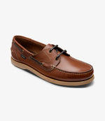 Loake Padstow Brown Waxy Leather Deck Shoes for Men