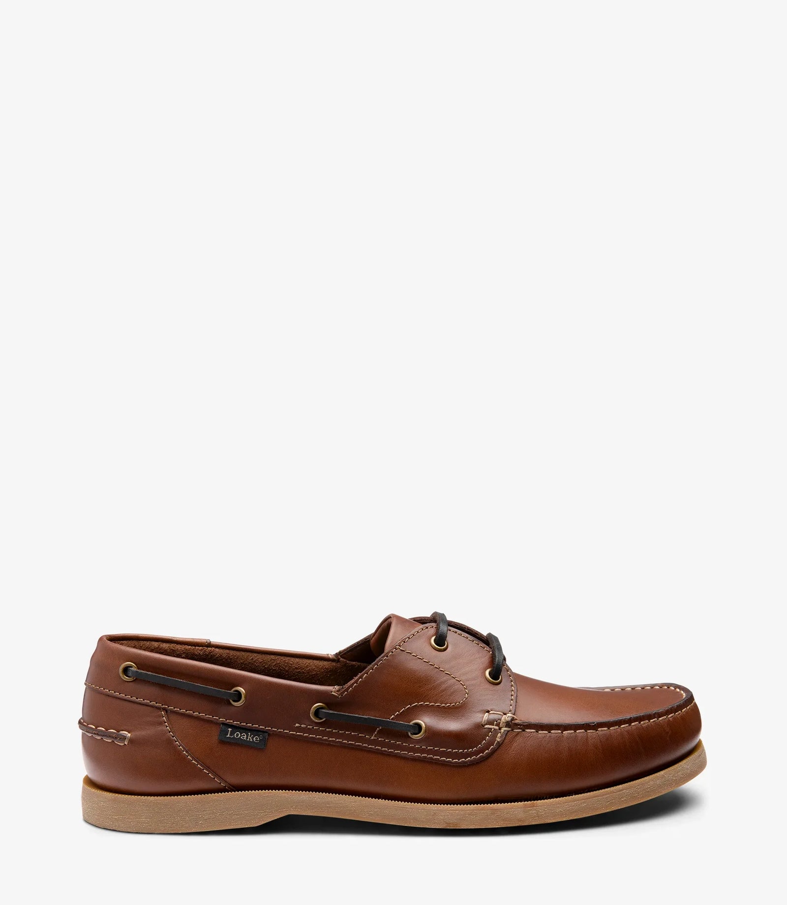 Loake Padstow Brown Waxy Leather Deck Shoes for Men