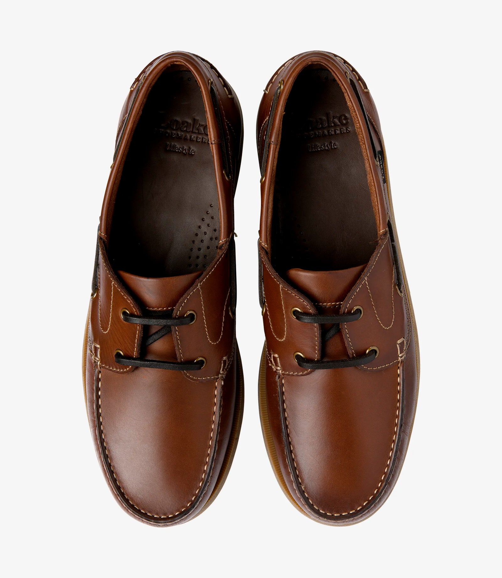 Loake Padstow Brown Waxy Leather Deck Shoes for Men