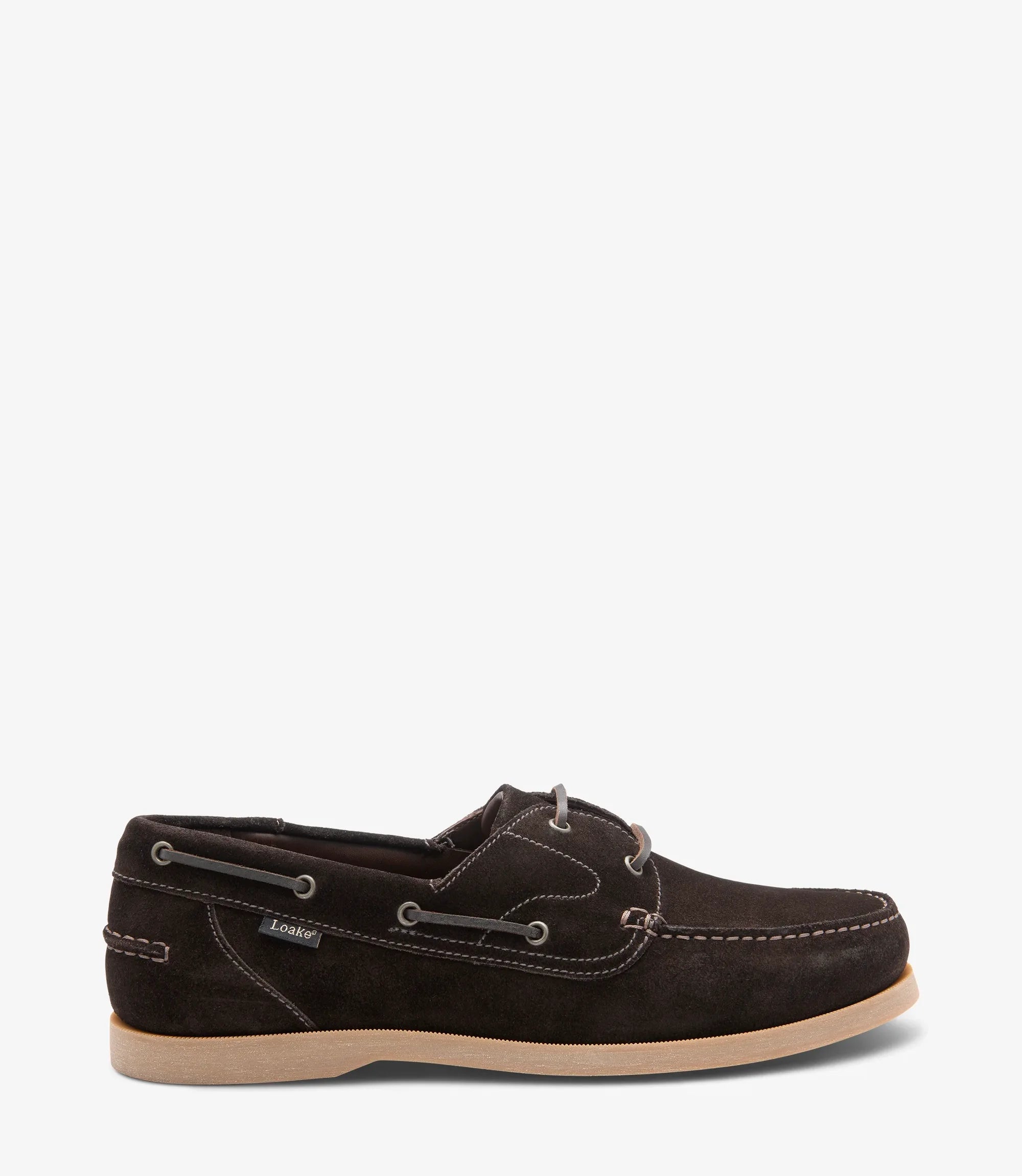 Loake Padstow Dark Brown Suede Deck Shoes for Men