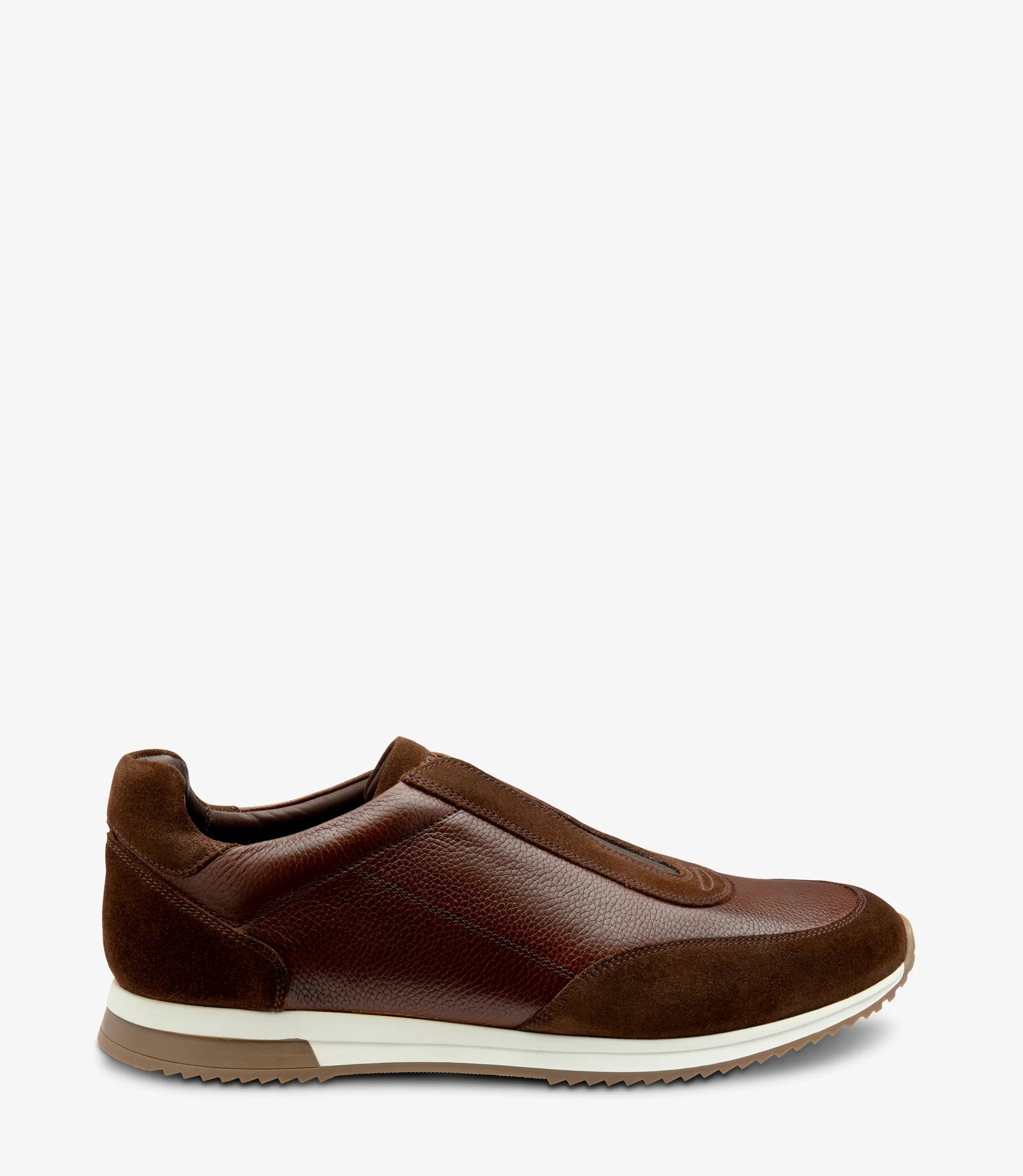 Loake Ballantyne Tan Suede & Cedar Grain Leather Sneakers for Men