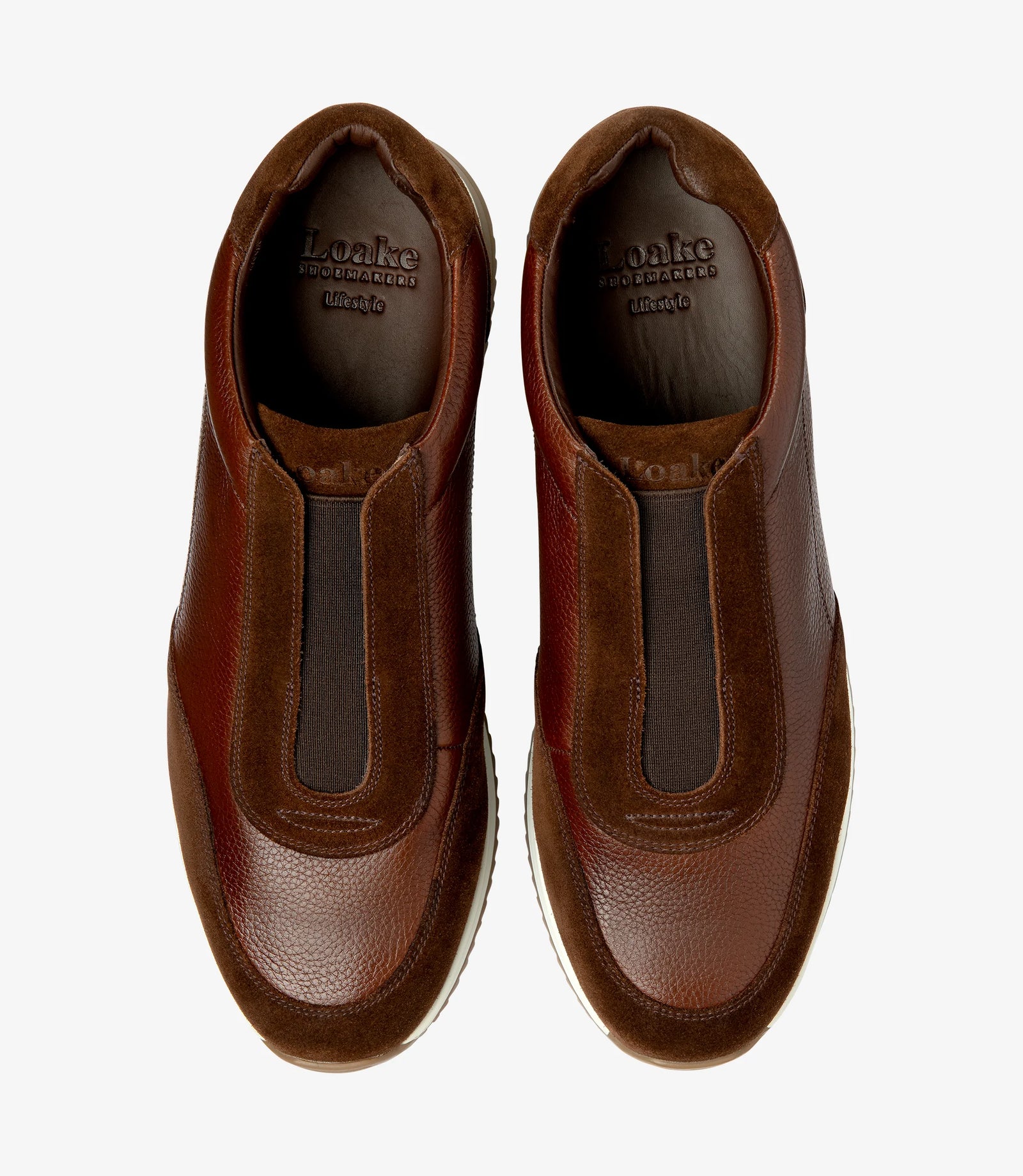 Loake Ballantyne Tan Suede Sneakers top view