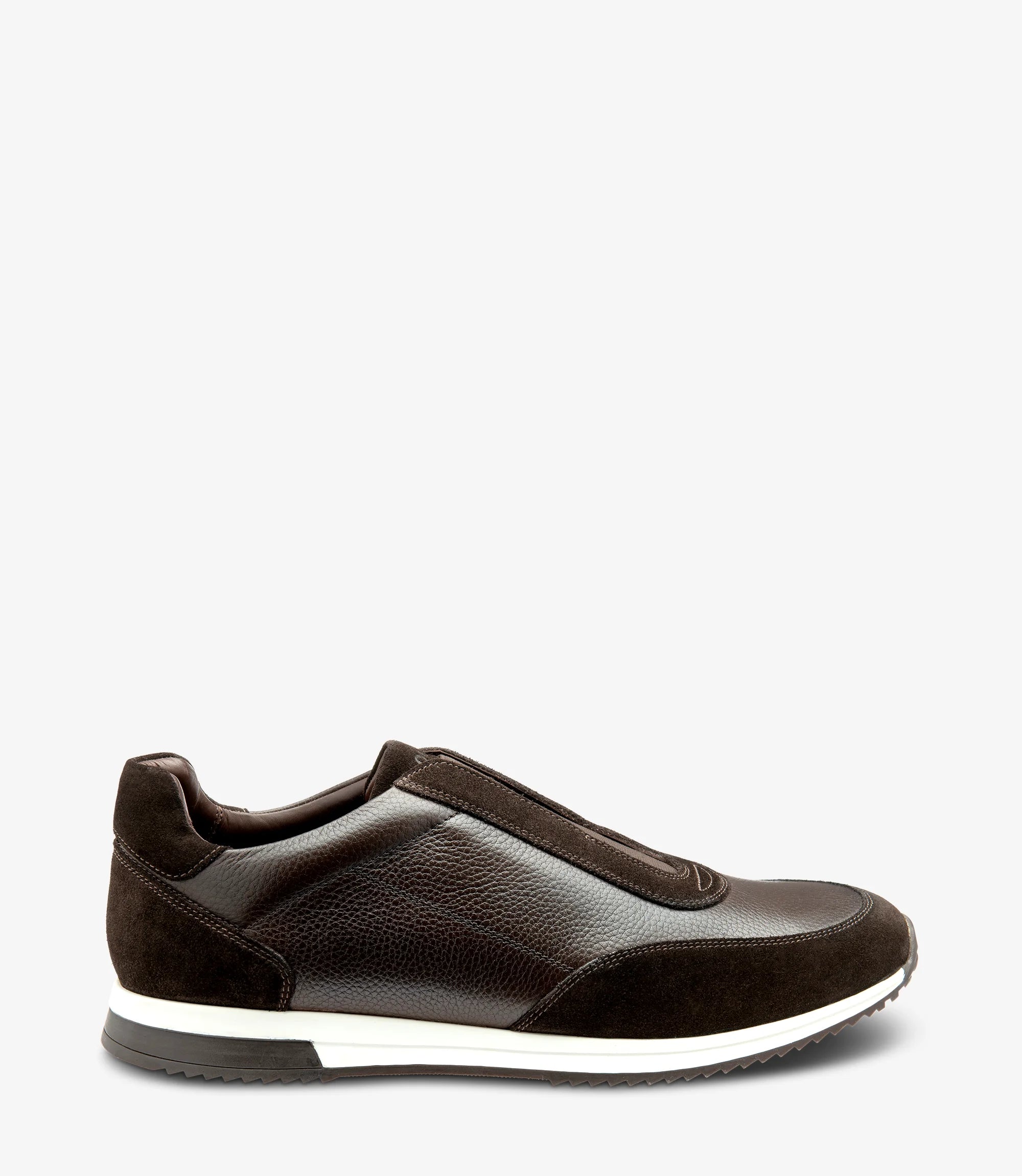 Loake Ballantyne Dark Brown Suede & Grain Leather Sneakers for Men